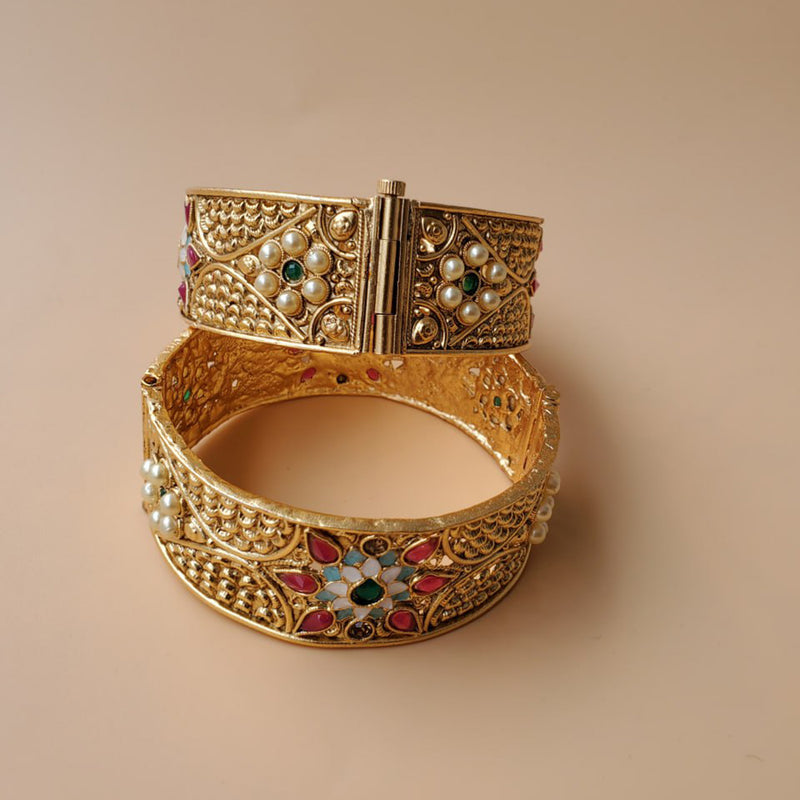 Akruti Collection Gold Plated Bangles Set