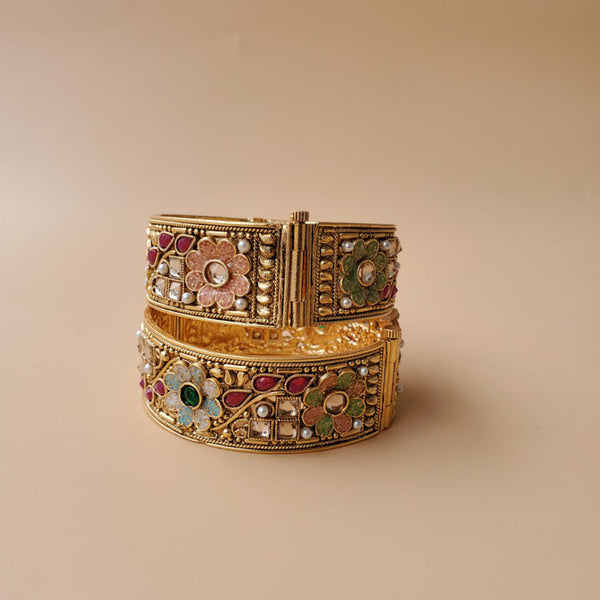 Akruti Collection Gold Plated Bangles Set