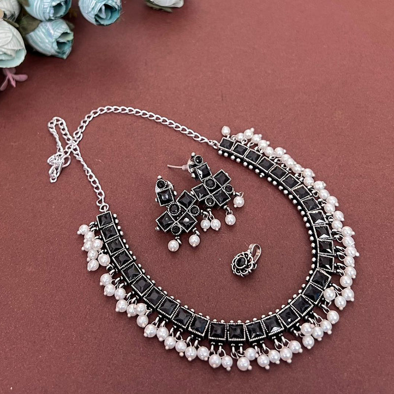 Akruti Collection Oxidised Plated Necklace Set