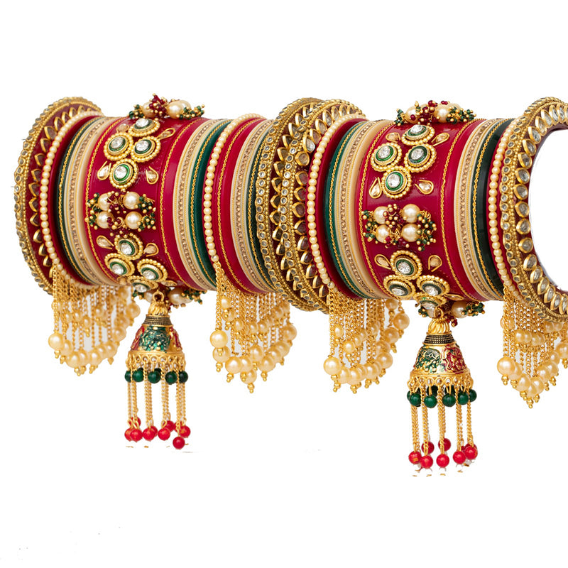 Akruti Collection Gold Plated Bangles Set