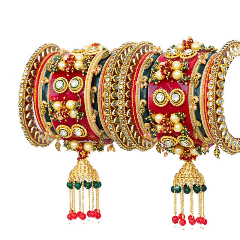 Akruti Collection Gold Plated Bangles Set