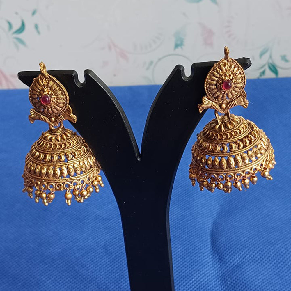 Akruti Collection Gold Plated Jhumki Earrings