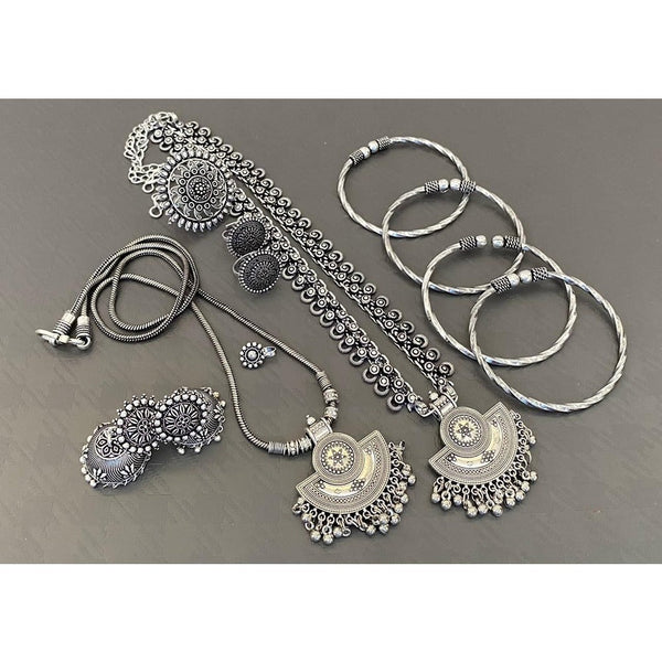 Akruti Collection Oxidised Plated Combo Set