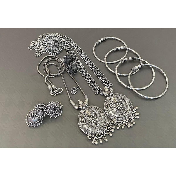 Akruti Collection Oxidised Plated Combo Set