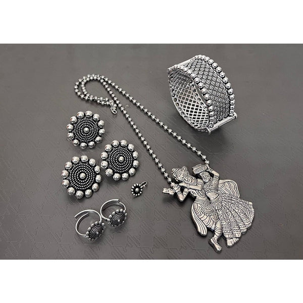 Akruti Collection Oxidised Plated Combo Set