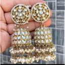 Akruti Collection Gold Plated Kundan Kanchain Jhumki Earrings