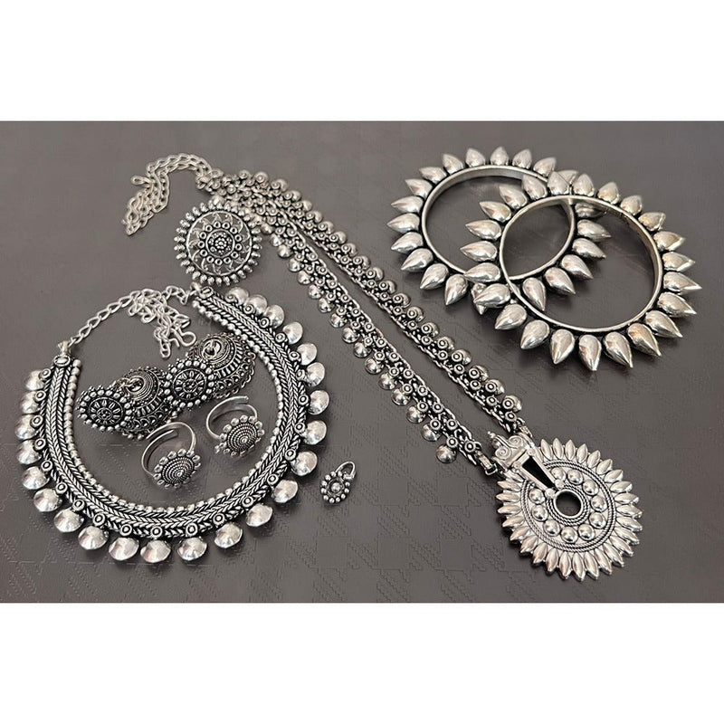 Akruti Collection Oxidised Plated Jewellery Combo Set