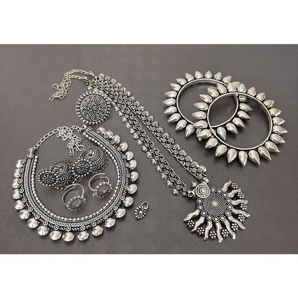 Akruti Collection Oxidised Plated Jewellery Combo Set