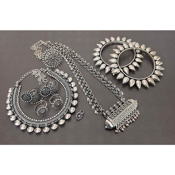 Akruti Collection Oxidised Plated Jewellery Combo Set