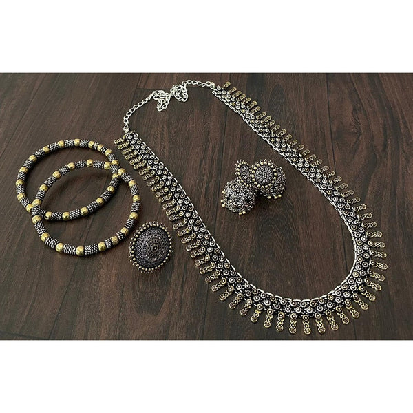 Akruti Collection Oxidised Plated Jewellery Combo Set