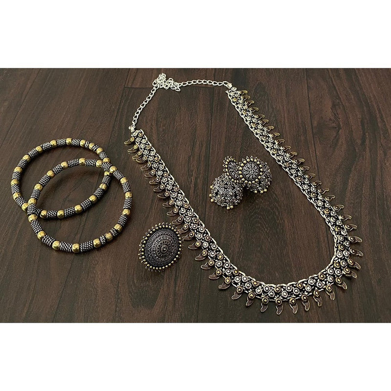 Akruti Collection Oxidised Plated Jewellery Combo Set