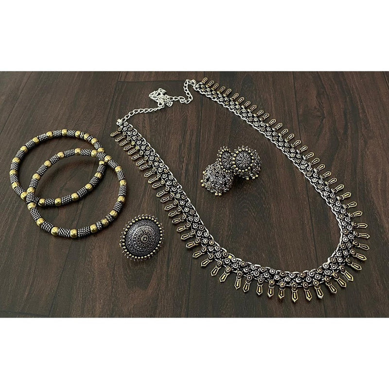 Akruti Collection Oxidised Plated Jewellery Combo Set