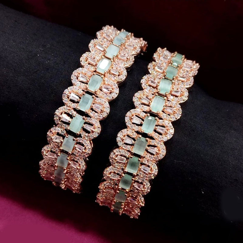 Akruti Collection Rose Gold Plated AD Bangle