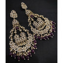 Akruti Collection Gold Plated Kundan And Pearl Dangler Earrings