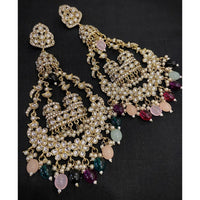Akruti Collection Gold Plated Kundan And Pearl Dangler Earrings