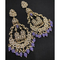 Akruti Collection Gold Plated Kundan And Pearl Dangler Earrings