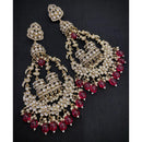 Akruti Collection Gold Plated Kundan And Pearl Dangler Earrings