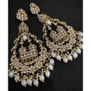 Akruti Collection Gold Plated Kundan And Pearl Dangler Earrings