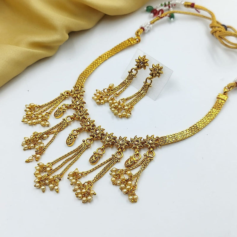 Akruti Collection Gold Plated Necklace Set