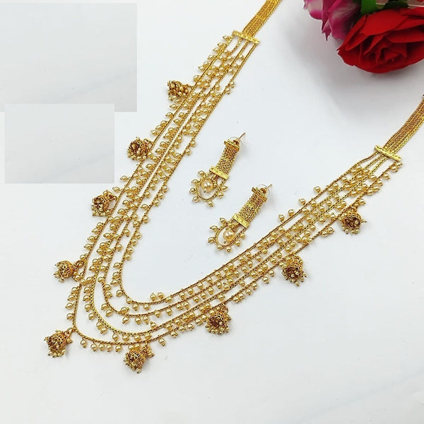 Akruti Collection Gold Plated Pearl Long Necklace Set