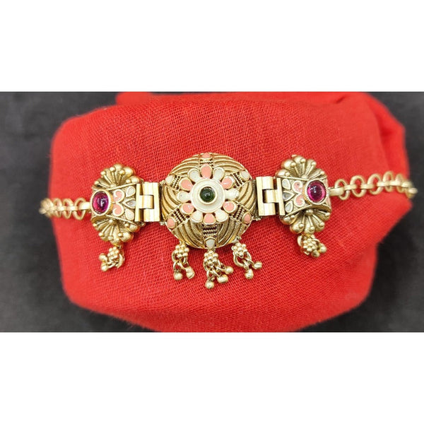 Akruti Collection Gold Plated Pota Stone Bajuband