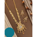 Akruti Collection Gold Plated Kundan Long Necklace Set