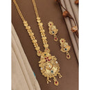 Akruti Collection Gold Plated Kundan Long Necklace Set