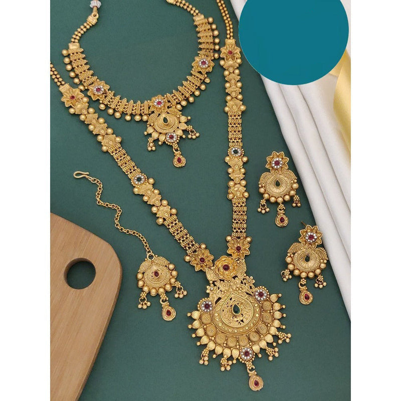 Akruti Collection Gold Plated Combo Necklace Set