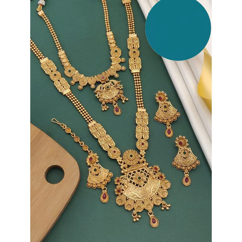 Akruti Collection Gold Plated Combo Necklace Set