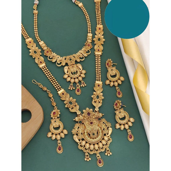 Akruti Collection Gold Plated Combo Necklace Set