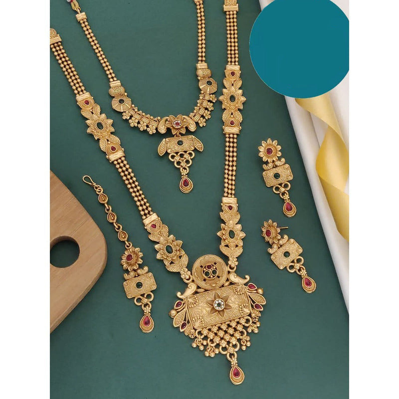 Akruti Collection Gold Plated Combo Necklace Set