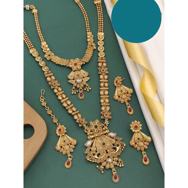 Akruti Collection Gold Plated Combo Necklace Set