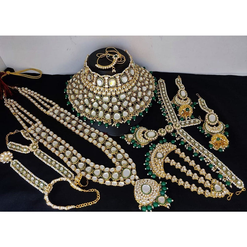 Akruti Collection Gold Plated Kundan Stone Bridal Necklace Set