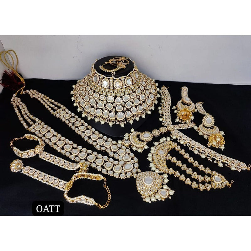 Akruti Collection Gold Plated Kundan Stone Bridal Necklace Set