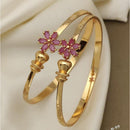 Akruti Collection Gold Plated Pota Stone Adjustable Bracelet