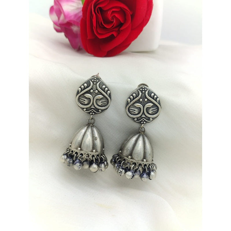 Akruti Collection Oxidised Plated Jhumki Earrings