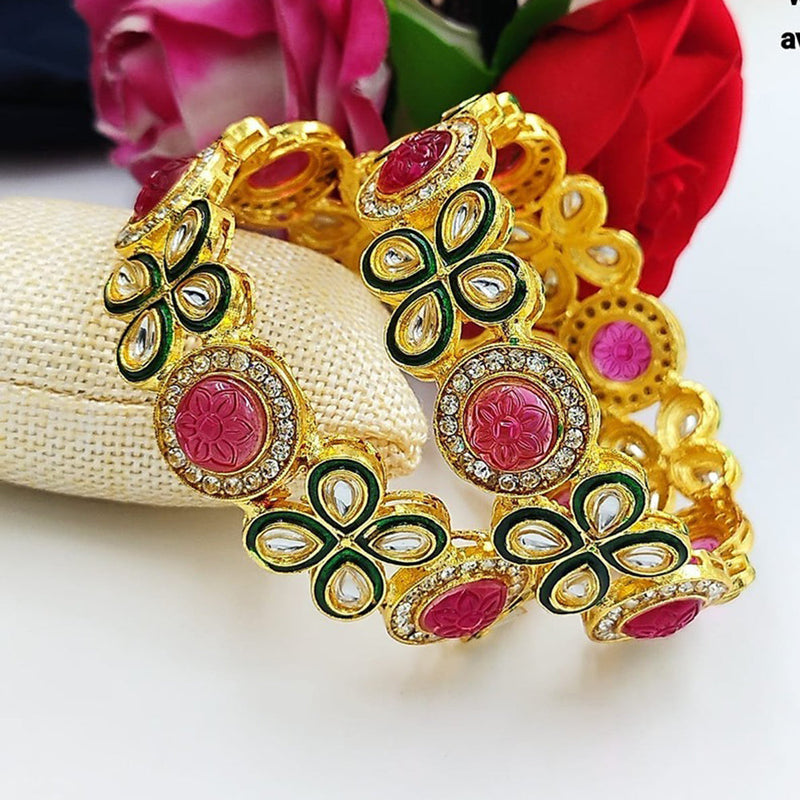 Akruti Collection Gold Plated Austrian Stone Bangles Set