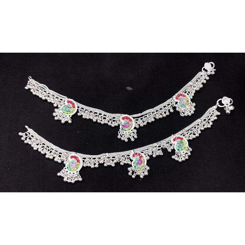 Akruti Collection Silver Plated Payal