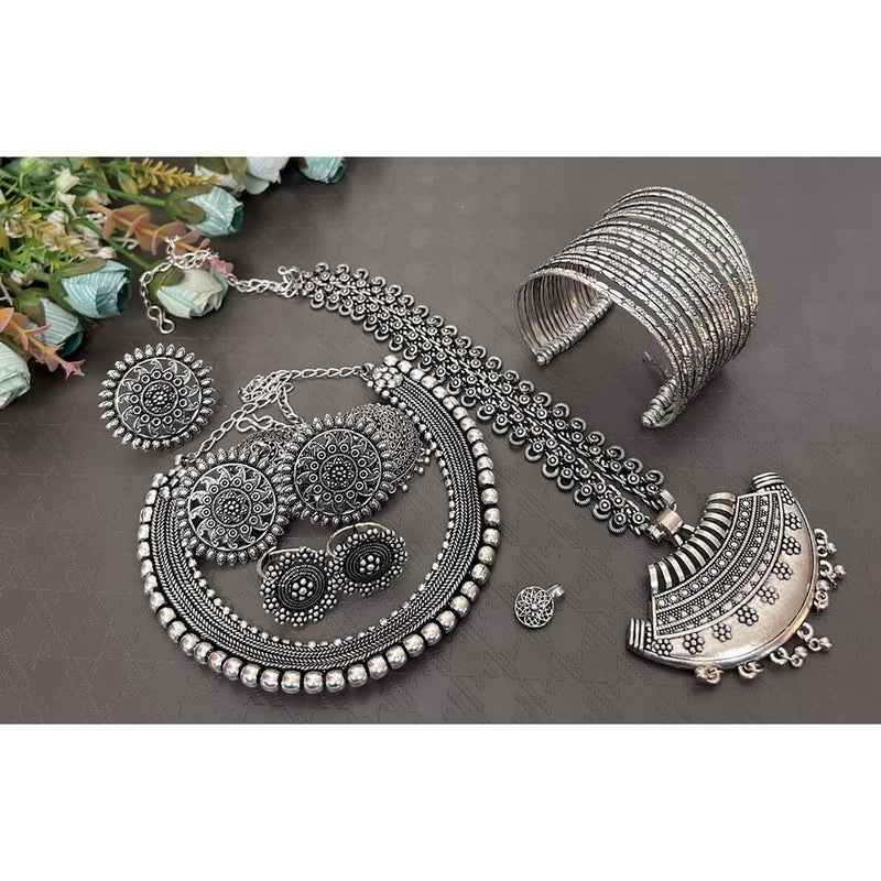 Akruti Collection Oxidised Plated Jewellery Combo