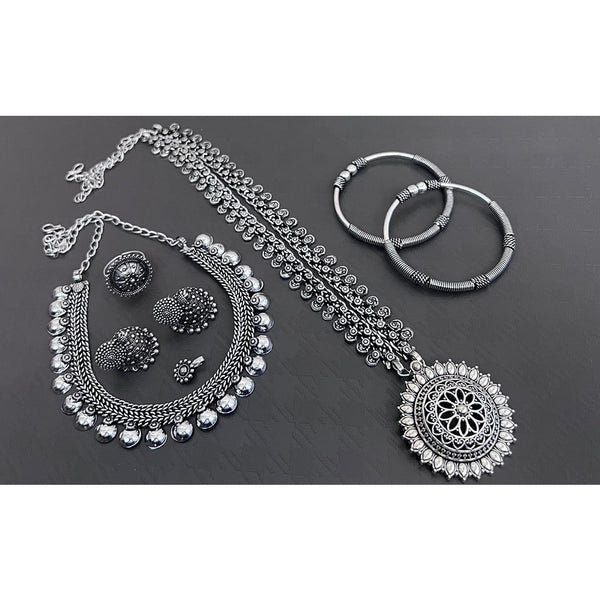 Akruti Collection Oxidised Plated Jewellery Combo