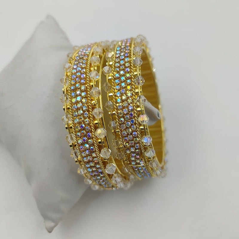 Akruti Collection Gold Plated Austrian Stone Bangle Set