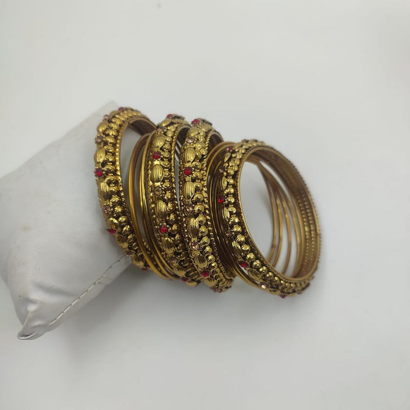 Akruti Collection Gold Plated Bangle Set