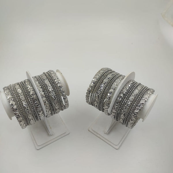 Akruti Collection Silver Plated Bangle Set