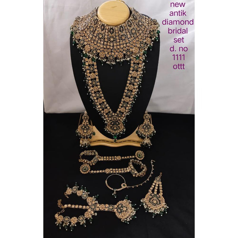 Akruti Collection Gold Plated Austrian Stone Bridal Set