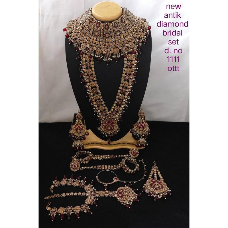 Akruti Collection Gold Plated Austrian Stone Bridal Set