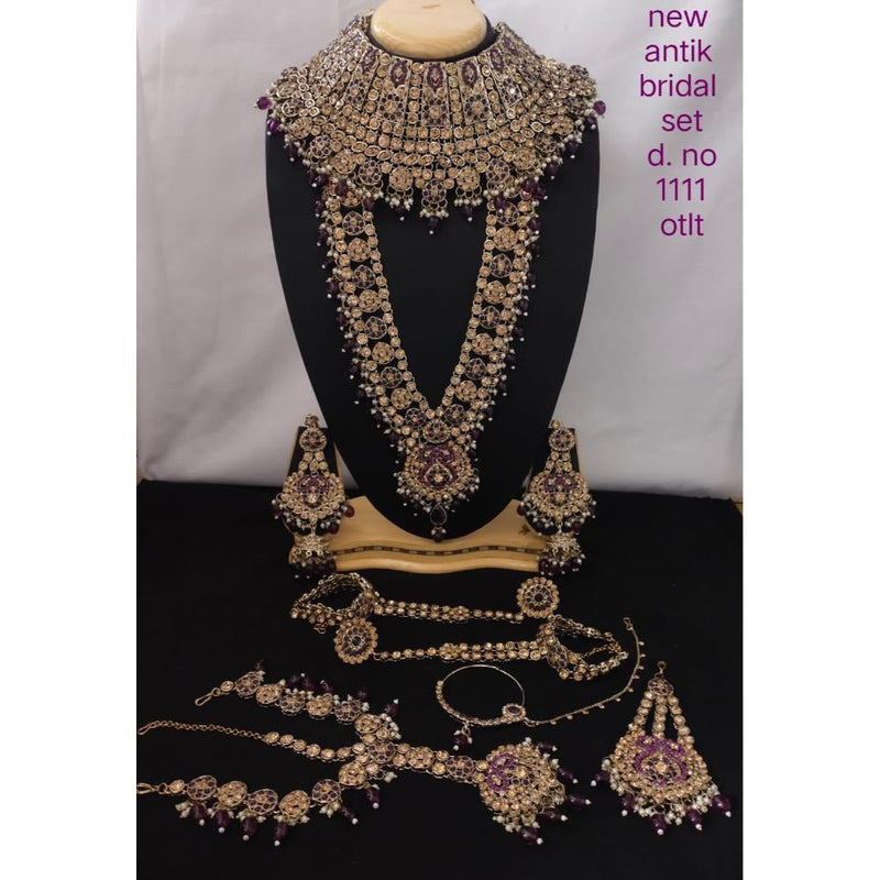 Akruti Collection Gold Plated Austrian Stone Bridal Set