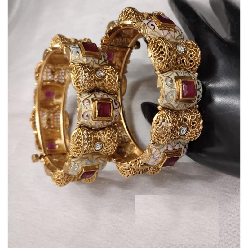 Akruti Collection Copper Gold Plated Bangle Set