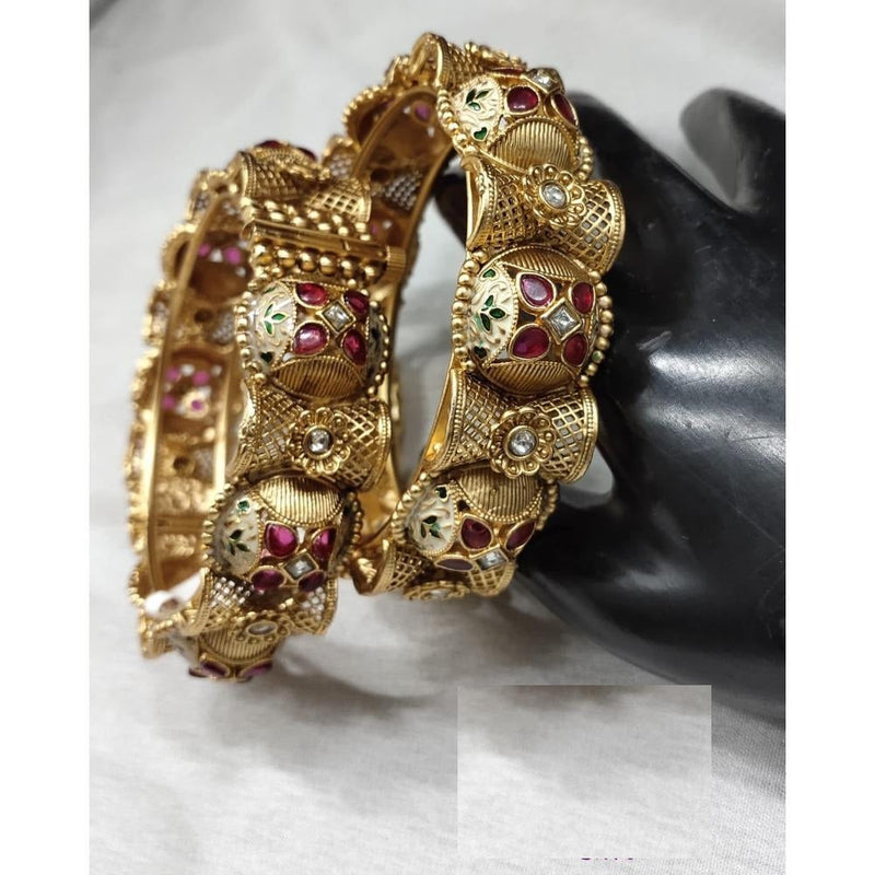 Akruti Collection Copper Gold Plated Bangle Set