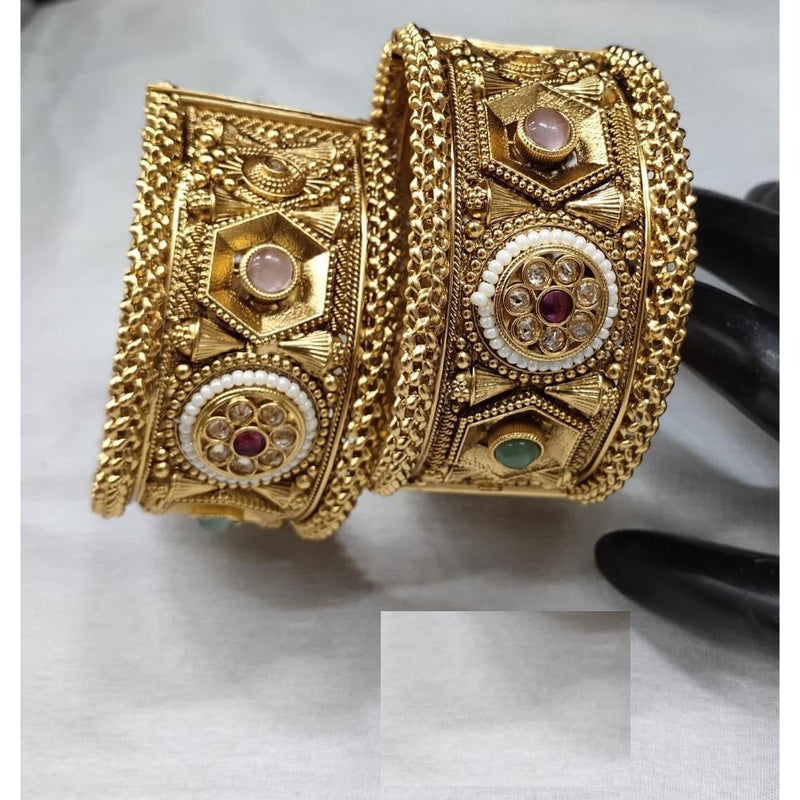 Akruti Collection Copper Gold Plated Bangle Set