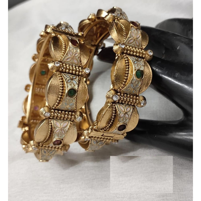 Akruti Collection Copper Gold Plated Bangle Set